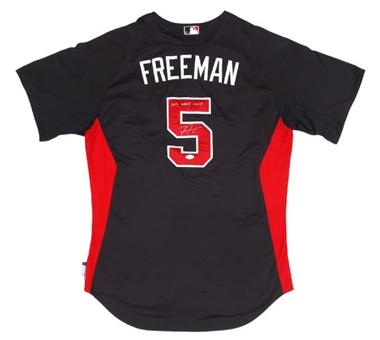 2012 Freddie Freeman Game Worn and Signed Atlanta Braves Batting Practice Jersey